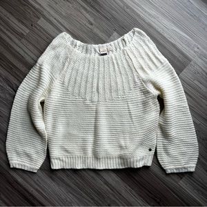 Roxy juniors off the shoulder cream colored sweater, size S